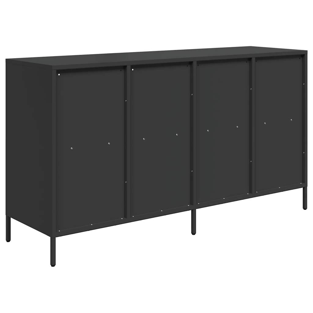 Skænk Sort 135x39x73,5 cm Koldvalset stål