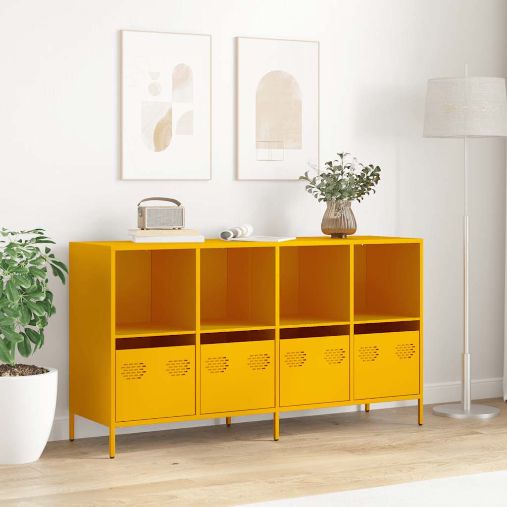 Skænk Sennep Gul 135x39x73,5 cm Koldvalset stål