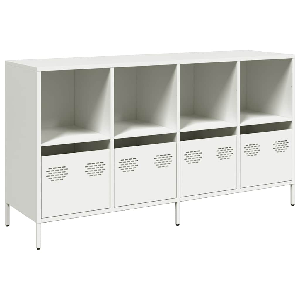 Skænk Hvid 135x39x73,5 cm Koldvalset stål