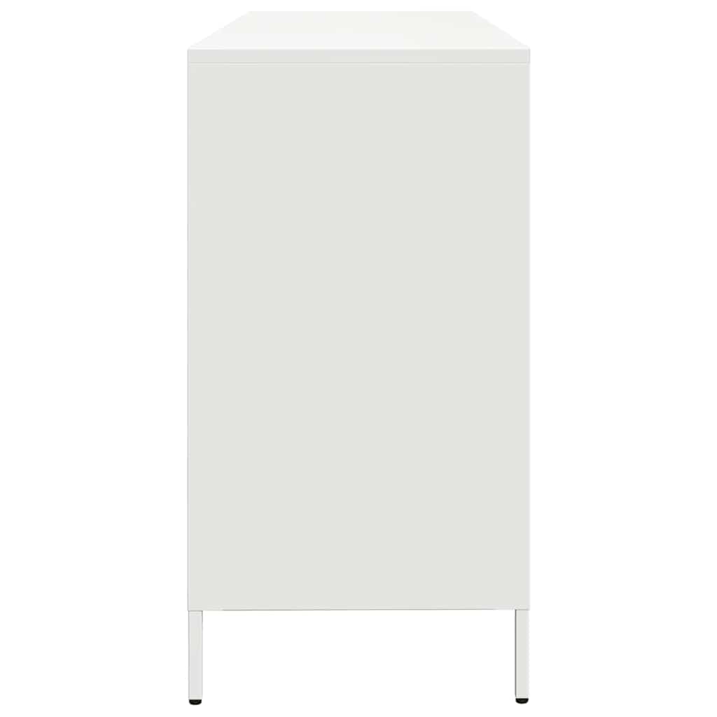 Skænk Hvid 135x39x73,5 cm Koldvalset stål