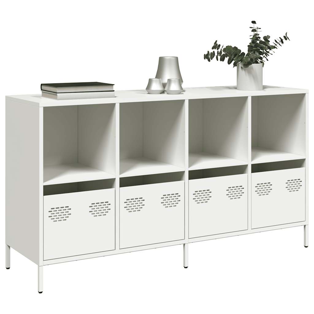 Skænk Hvid 135x39x73,5 cm Koldvalset stål