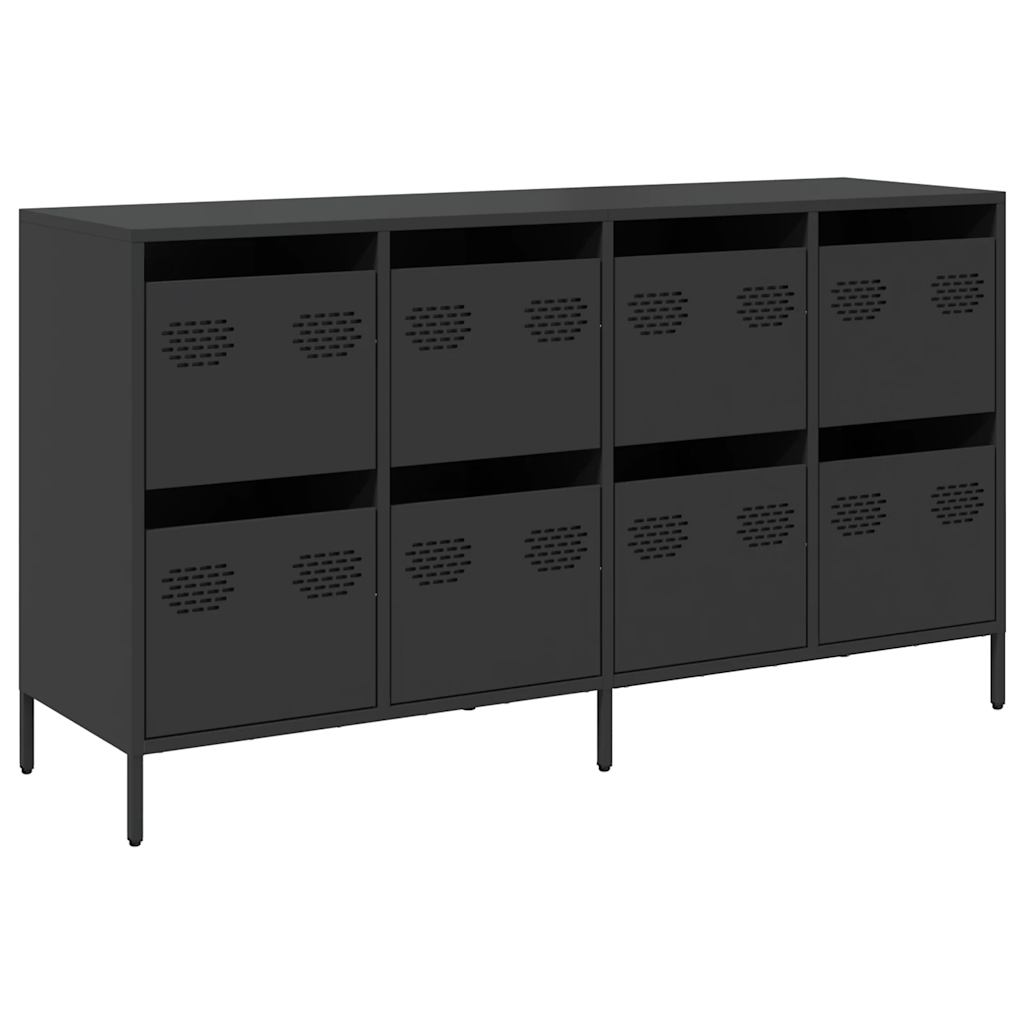 Skænk Sort 135x39x73,5 cm Koldvalset stål