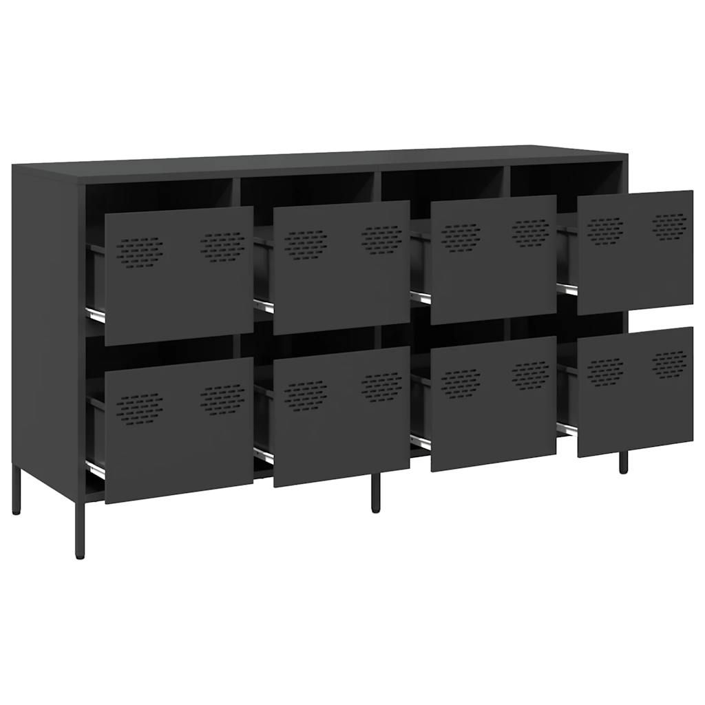 Skænk Sort 135x39x73,5 cm Koldvalset stål