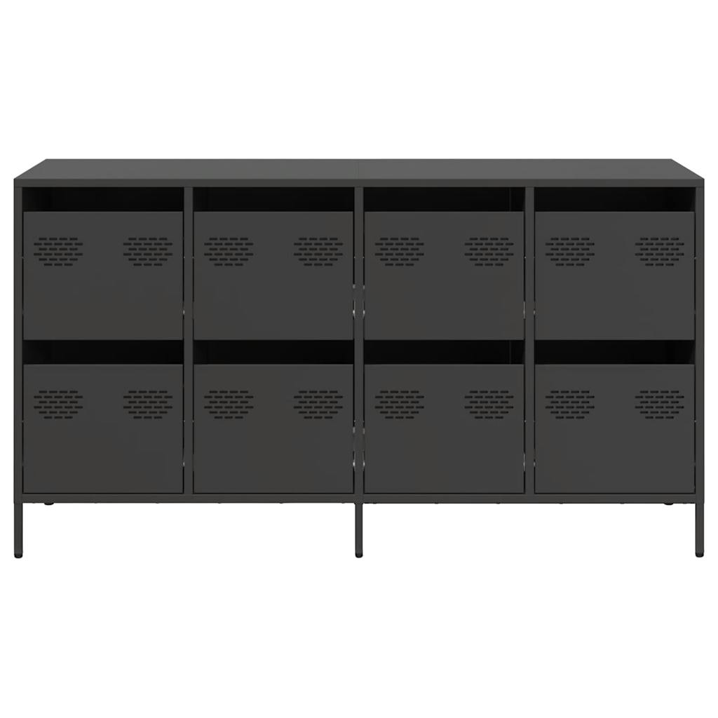 Skænk Sort 135x39x73,5 cm Koldvalset stål