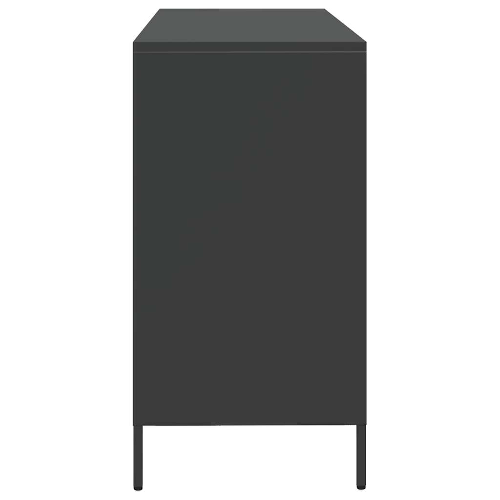 Skænk Sort 135x39x73,5 cm Koldvalset stål