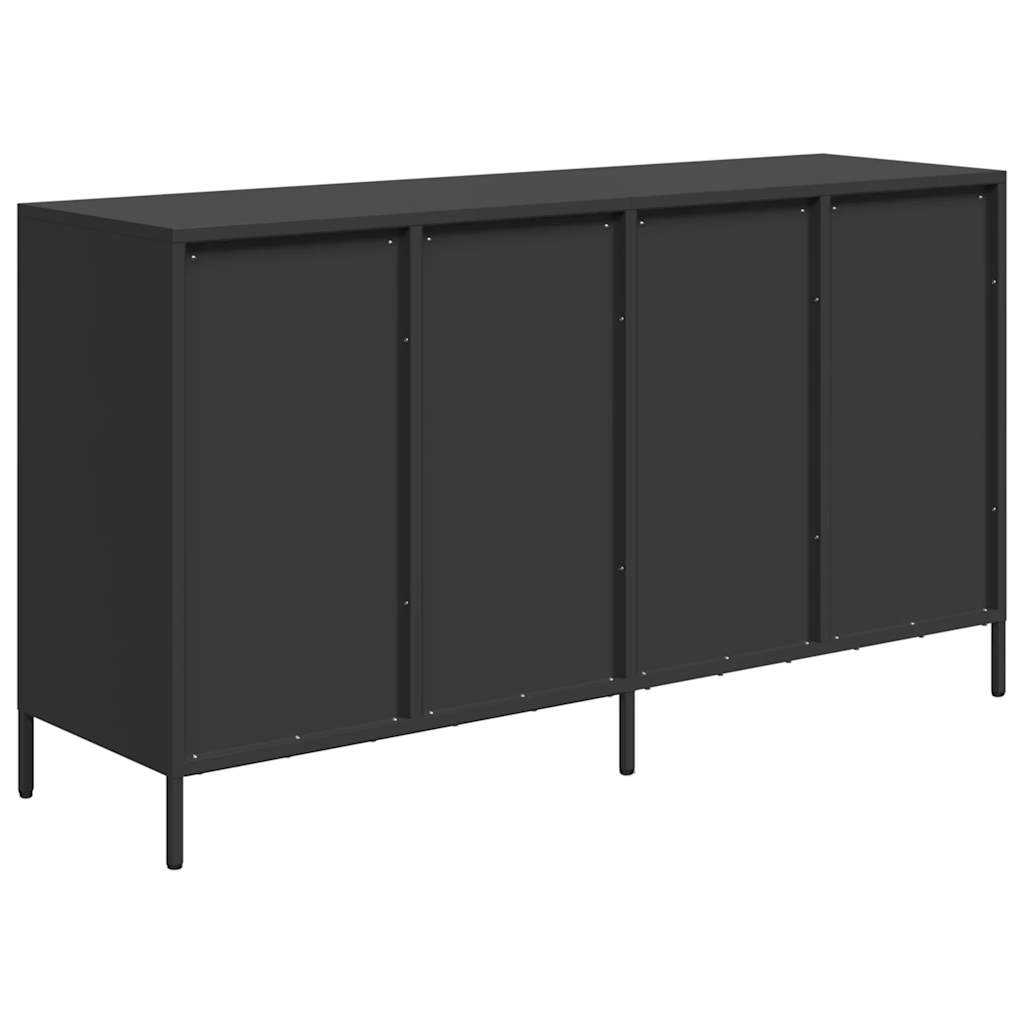 Skænk Sort 135x39x73,5 cm Koldvalset stål
