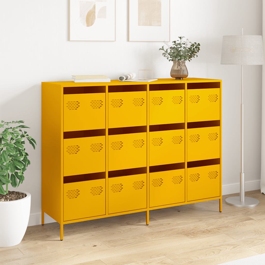 Skænk Sennep Gul 135x39x103,5 cm Koldvalset stål