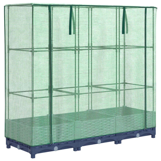Hochbeet mit Gewächshausabdeckung Rattanoptik 120x40x123 cm