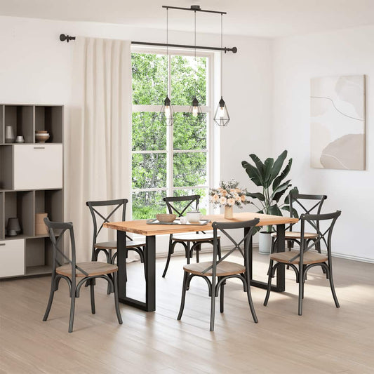 Esstischbeine U-Form 2 Stk. Schwarz 70x(72-73) cm Stahl