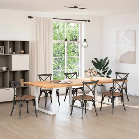 Esstischbeine U-Form 3 Stk. Weiß 100x(72-73) cm Stahl