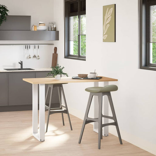 Bartischbeine U-Form 2 Stk. Weiß 40x(90-91) cm Stahl