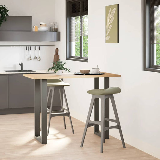 Bartischbeine U-Form 2 Stk. Anthrazit 50x(100-101) cm Stahl