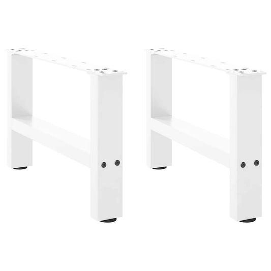 Couchtischbeine Weiß 2 Stk. 50x(30-31) cm Stahl