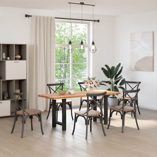 Esstischbeine Schwarz 2 Stk. 50x(72-73) cm Stahl