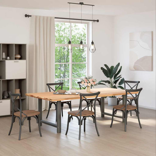 Esstischbeine Anthrazit 2 Stk. 100x(72-73) cm Stahl