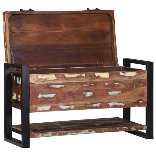 Aufbewahrungsbox Mehrfarbig 80 x 35 x 45 cm Massivholz Altholz