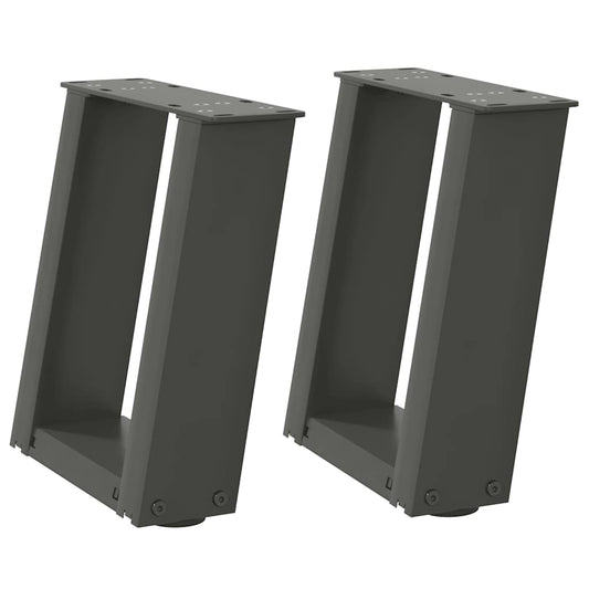 Couchtischbeine U-Form 2 Stk. Anthrazit 30x(30-31) cm Stahl