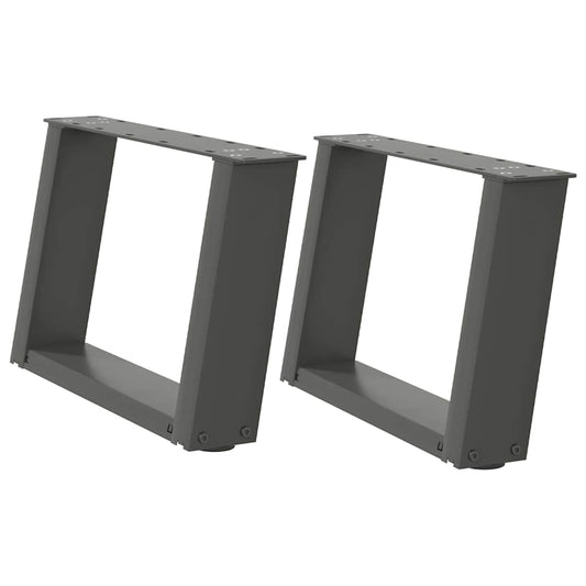 Couchtischbeine U-Form 2 Stk. Anthrazit 40x(30-31) cm Stahl