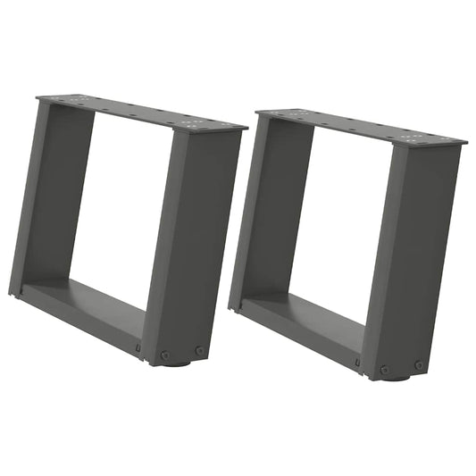 Couchtischbeine U-Form 2 Stk. Anthrazit 50x(30-31) cm Stahl