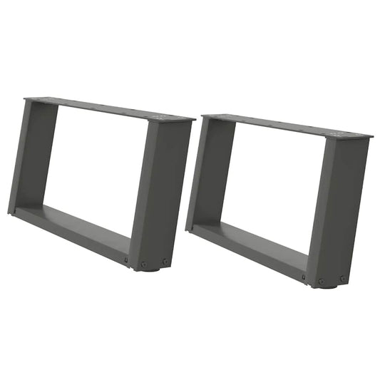 Couchtischbeine U-Form 2 Stk. Anthrazit 60x(30-31) cm Stahl