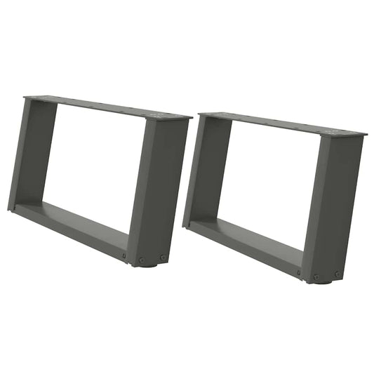 Couchtischbeine U-Form 2 Stk. Anthrazit 70x(30-31) cm Stahl