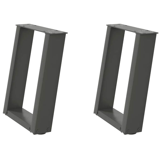 Couchtischbeine U-Form 2 Stk. Anthrazit 28x(42-43) cm Stahl