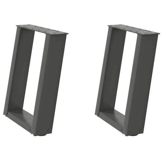 Couchtischbeine U-Form 2 Stk. Anthrazit 38x(42-43) cm Stahl