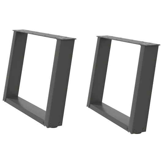 Couchtischbeine U-Form 2 Stk. Anthrazit 60x(42-43) cm Stahl