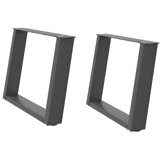 Couchtischbeine U-Form 2 Stk. Anthrazit 70x(42-43) cm Stahl