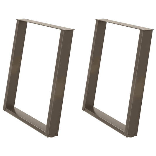 Esstischbeine U-Form 2 Stk. Naturstahl 80x(72-73) cm Stahl