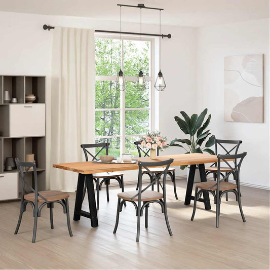 Esstischbeine A-Form 2 Stk. Schwarz 50x(72-73) cm Stahl