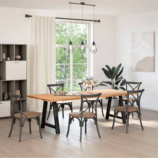 Esstischbeine A-Form 2 Stk. Schwarz 80x(72-73) cm Stahl