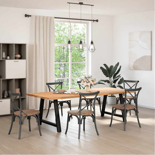 Esstischbeine A-Form 2 Stk. Schwarz 90x(72-73) cm Stahl