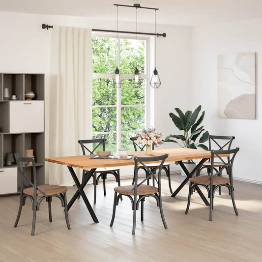 Esstischbeine X-Form 2 Stk. Schwarz 90x(72-73) cm Stahl