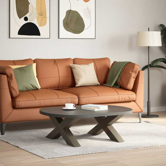 Couchtischbeine X-Form 2 Stk. Naturstahl 70x(30-31) cm Stahl