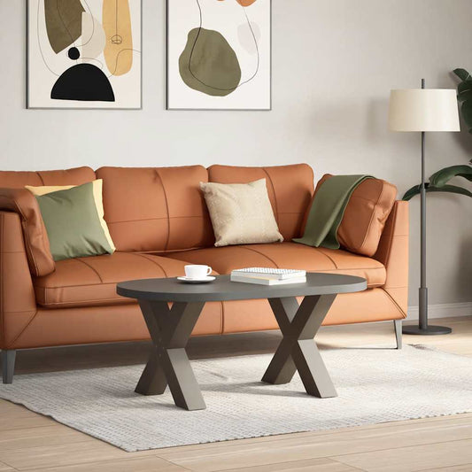 Couchtischbeine X-Form 2 Stk. Naturstahl 50x(42-43) cm Stahl