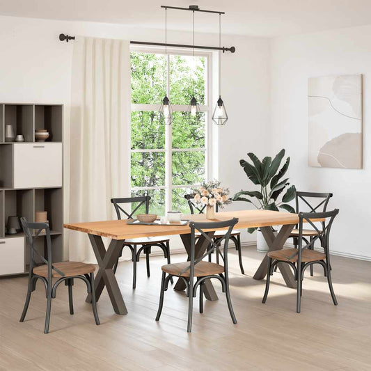 Esstischbeine X-Form 3 Stk. Naturstahl 70x(72-73) cm Stahl