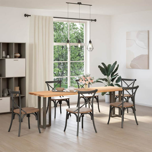 Konsolentischbeine T-Form 2 Stk. Naturstahl 25x28x(72-73) cm