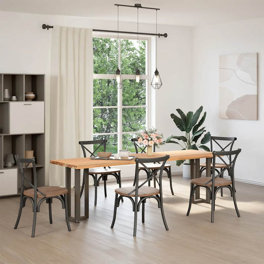 Konsolentischbeine T-Form 2 Stk. Naturstahl 38x25x(72-73) cm