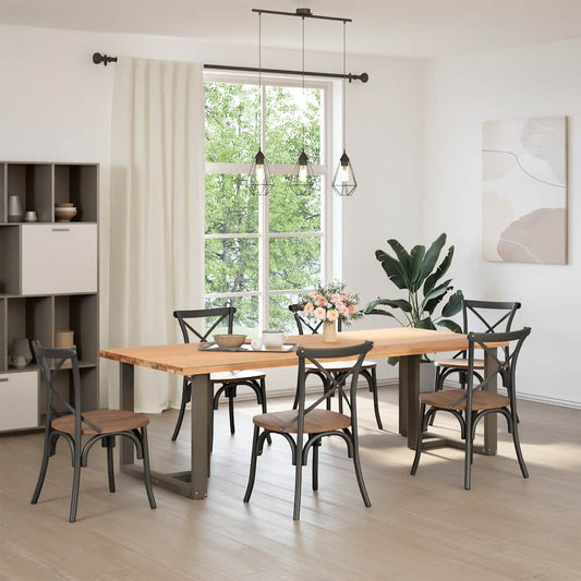 Esstischbeine T-Form 2 Stk. Naturstahl 90x35x(72-73) cm Stahl