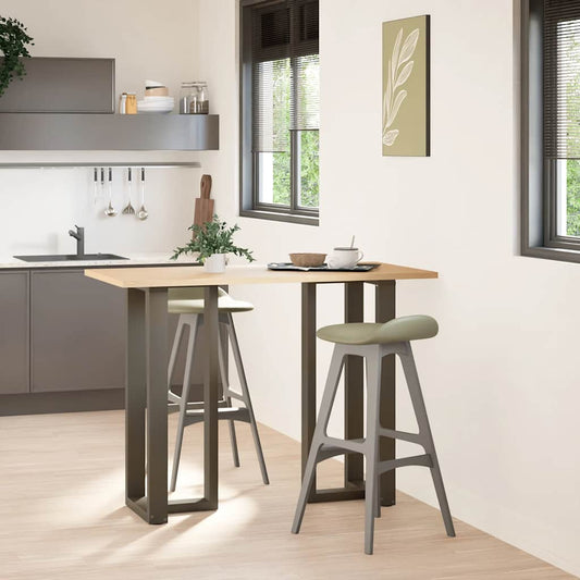 Bartischbeine T-Form 2 Stk. Naturstahl 50x35x(100-101) cm Stahl