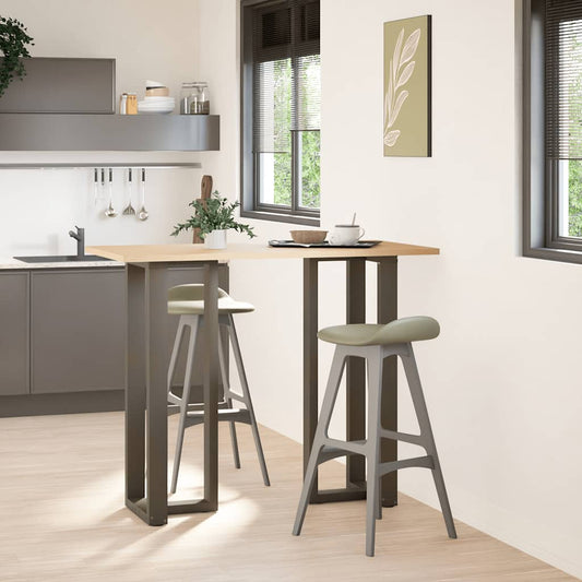 Bartischbeine T-Form 2 Stk. Naturstahl 50x35x(110-111) cm Stahl