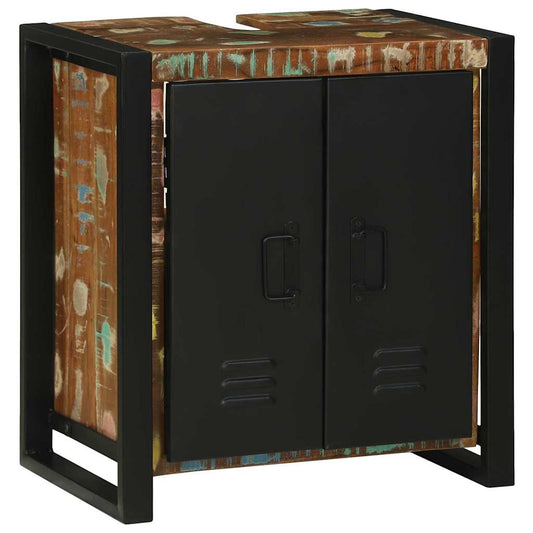 Waschbeckenschrank Braun 55 x 35 x 60 cm Massivholz Altholz