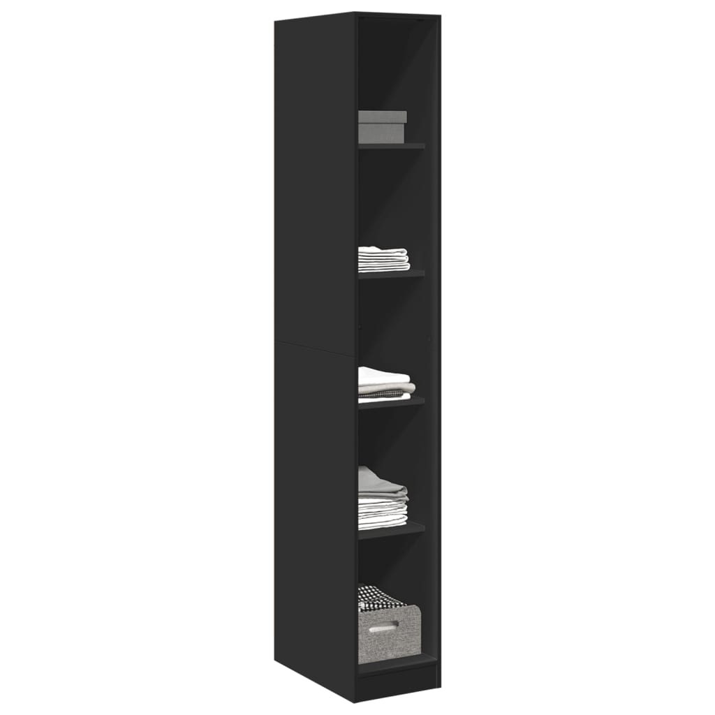 Garderobe Sort 30x50x200 cm Træ Materiale