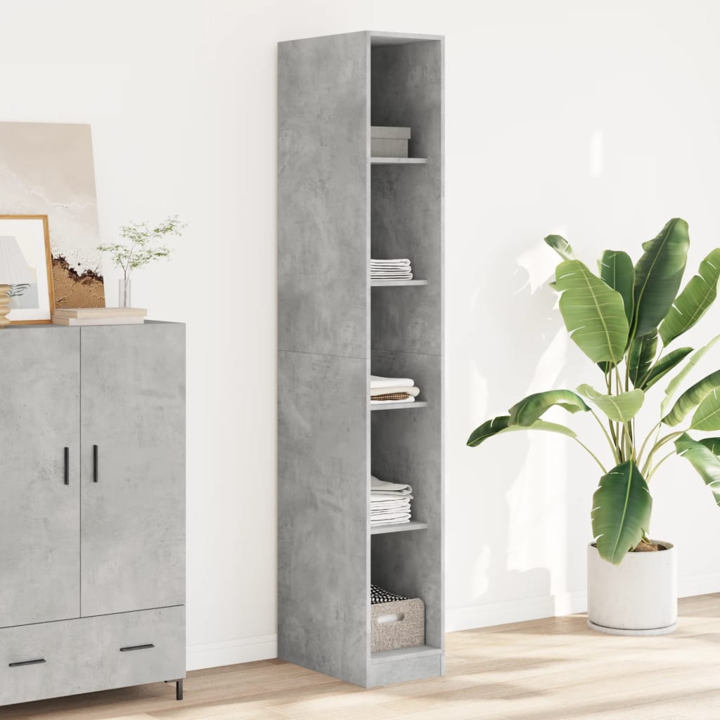 Garderobe Beton Grå 30x50x200 cm Træmateriale