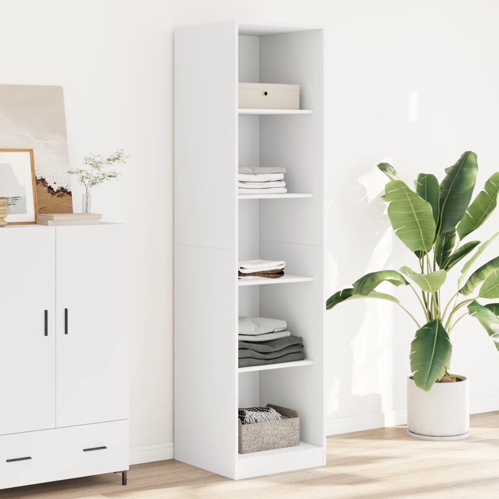 Garderobe Hvid 50x50x200 cm Træ Materiale