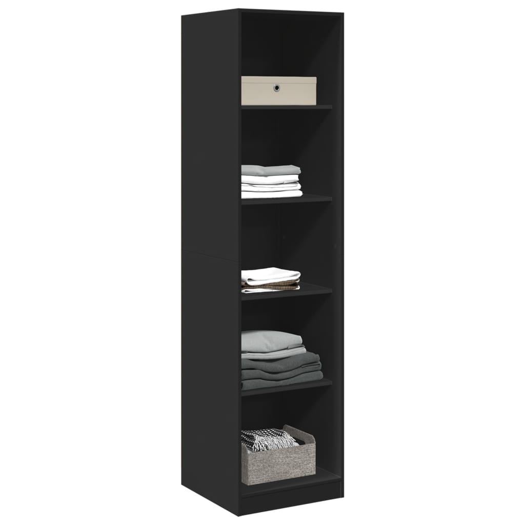 Garderobe Sort 50x50x200 cm Træ Materiale