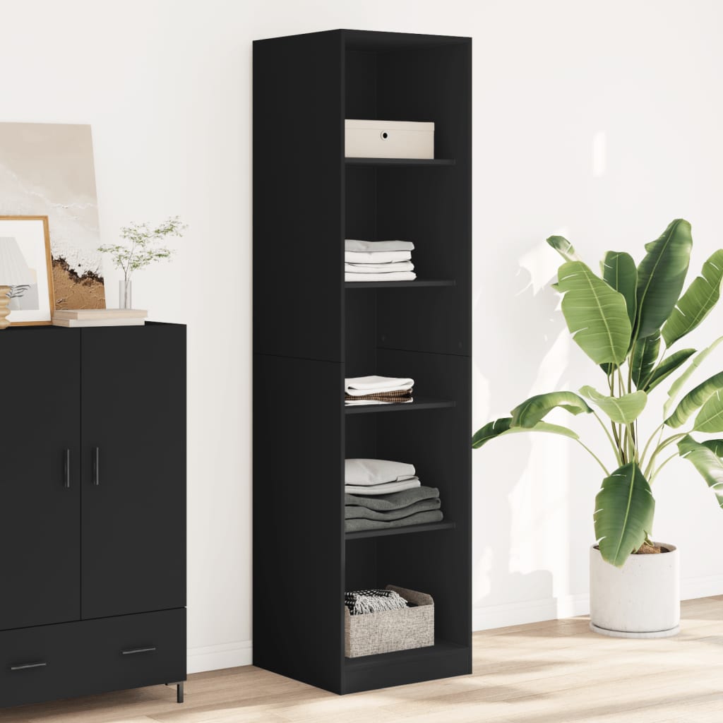 Garderobe Sort 50x50x200 cm Træ Materiale