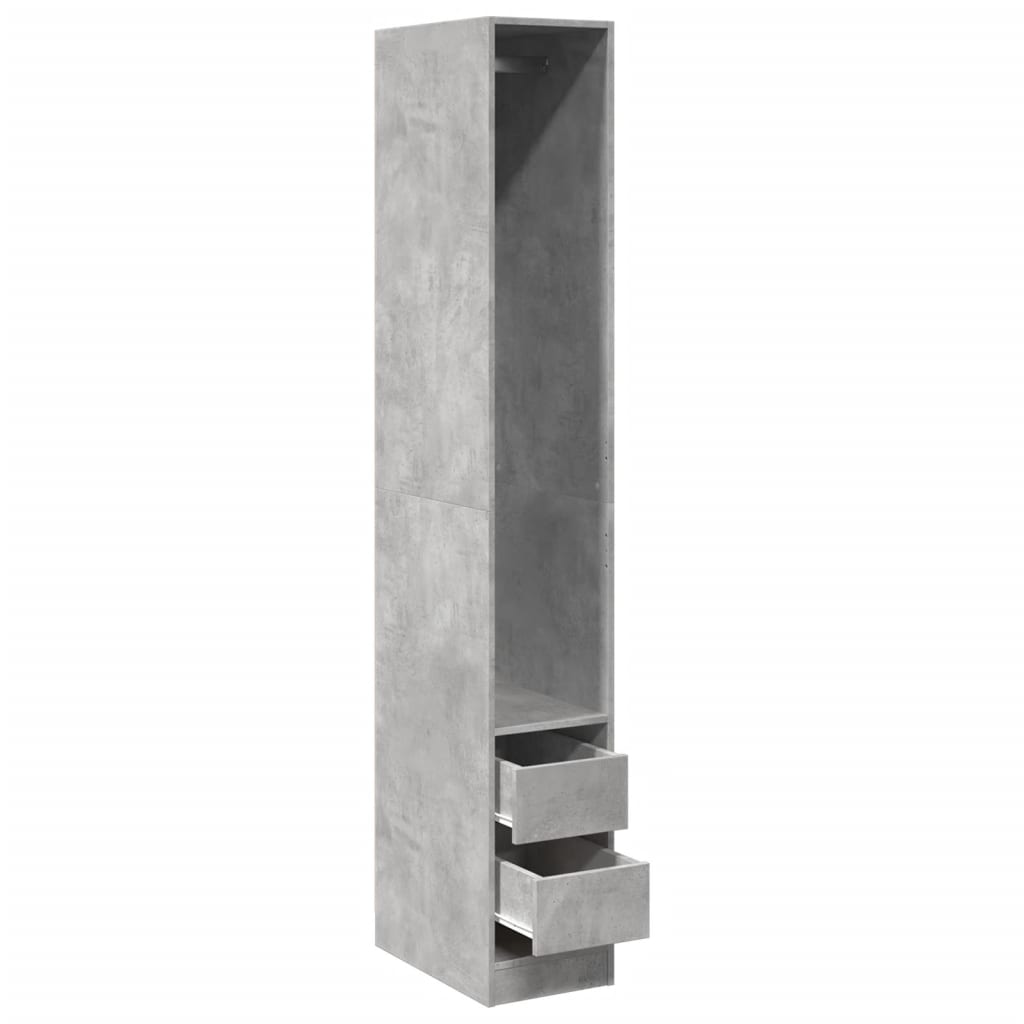 Garderobe Beton Grå 30x50x200 cm Træmateriale