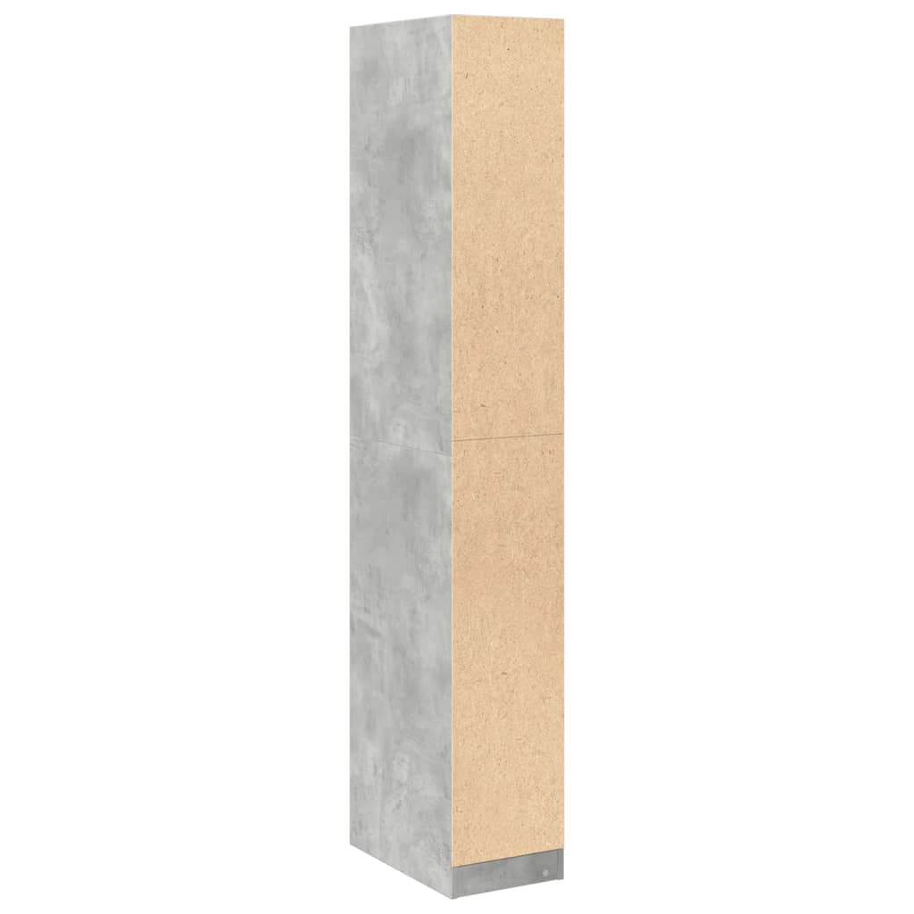 Garderobe Beton Grå 30x50x200 cm Træmateriale